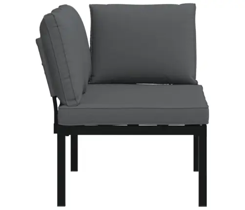 Dārza Sols Ar Matračiem, Alumīnijs, Melns Vidaxl