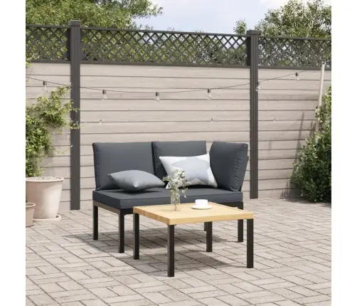 Dārza Sols Ar Matračiem, Alumīnijs, Melns Vidaxl