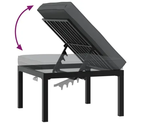 Dārza Soliņš Ar Matraci, Alumīnijs, Melns Vidaxl