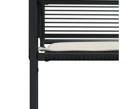 Sodo Kėdės Su Pagalvėlėmis, 4Vnt., Juodos Spalvos, Poliratanas