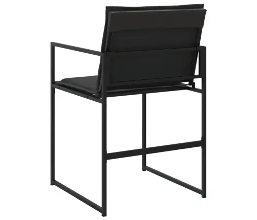 Dārza Krēsli Ar Spilveniem, 4 Gab., Melns Tērauds, Tekstilēns Vidaxl