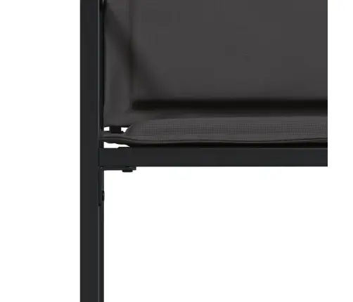 Dārza Krēsli Ar Spilveniem, 4 Gab., Melns Tērauds, Tekstilēns Vidaxl