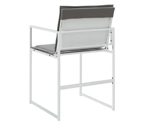 Dārza Krēsli Ar Spilveniem, 4 Gab., Balts Tērauds, Tekstilēns Vidaxl