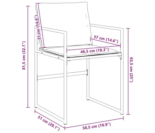 Dārza Krēsli Ar Spilveniem, 4 Gab., Balts Tērauds, Tekstilēns Vidaxl
