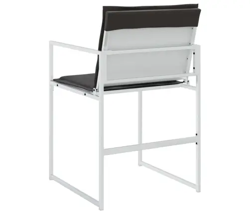 Sodo Kėdės Su Pagalvėlėmis, 4Vnt., Baltos, Plienas/Tekstilenas