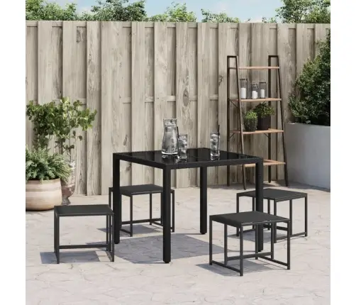 Dārza Soli, 4 Gab., Melns Tērauds, Tekstilēns Vidaxl