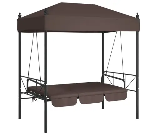 Sodo Sūpynės Su Stogeliu, Kavos Rudos  Spalvos