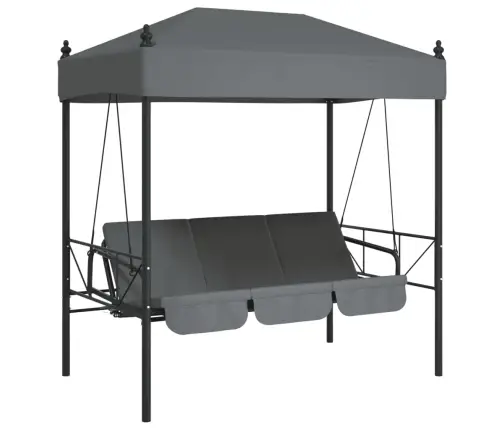 Sodo Sūpynės Su Stogeliu, Tamsiai Pilkos  Spalvos