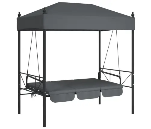 Sodo Sūpynės Su Stogeliu, Tamsiai Pilkos  Spalvos