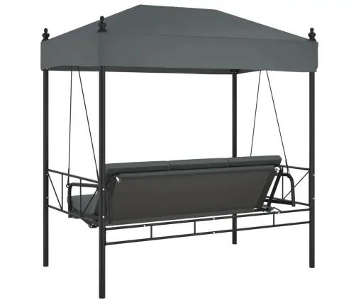 Sodo Sūpynės Su Stogeliu, Tamsiai Pilkos  Spalvos