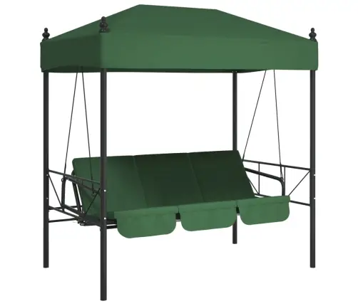 Dārza Šūpuļsols Ar Jumtiņu, Zaļš, Tērauds Vidaxl