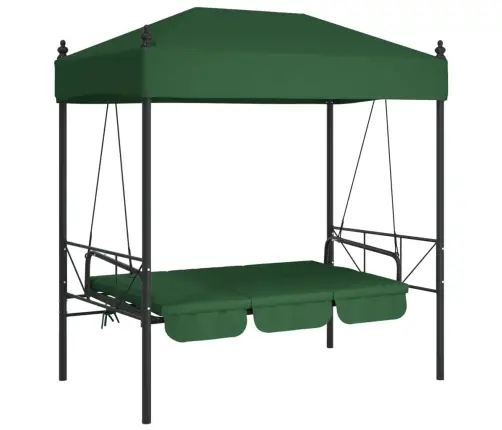 Dārza Šūpuļsols Ar Jumtiņu, Zaļš, Tērauds Vidaxl