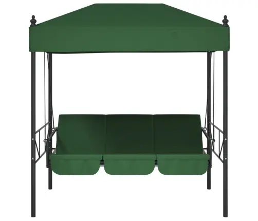 Dārza Šūpuļsols Ar Jumtiņu, Zaļš, Tērauds Vidaxl