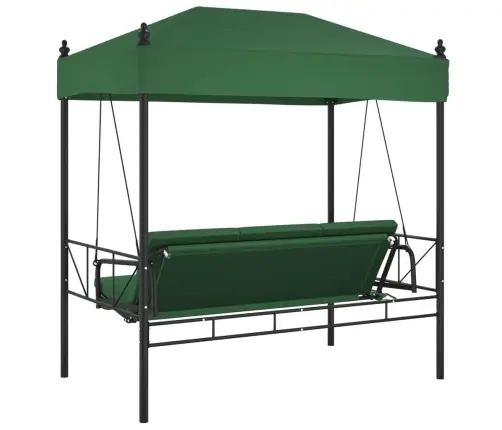 Dārza Šūpuļsols Ar Jumtiņu, Zaļš, Tērauds Vidaxl