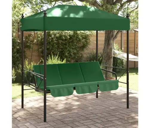 Dārza Šūpuļsols Ar Jumtiņu, Zaļš, Tērauds Vidaxl