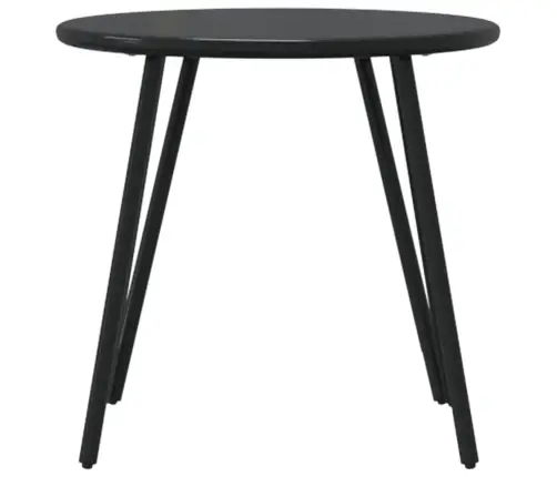 Aia Kohvilauad 2 Tk, Ümmargune, Must, Pulbervärvitud Teras