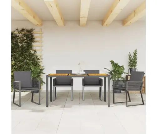 Sodo Kėdės Su Pagalvėlėmis, 4Vnt., Juodos Spalvos, Poliratanas