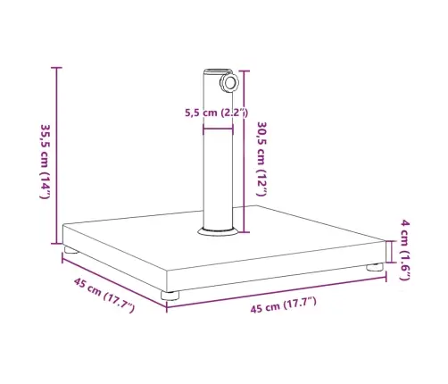 Saulessarga Pamatne, Ø32/38/48 Mm Kātiem, 18 Kg Vidaxl
