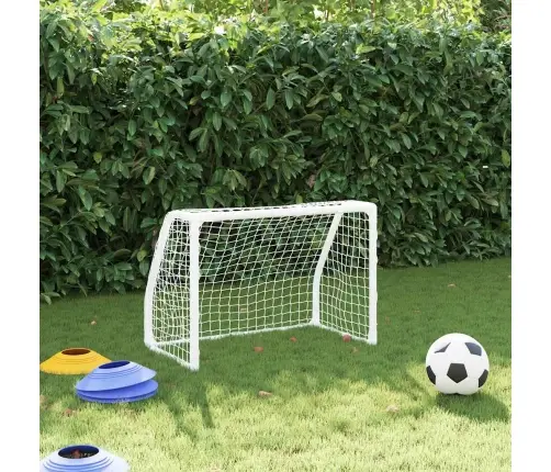 Laste Jalgpalliväravad Koos Palliga, 2 Tk, Valge, 64X35X48 Cm