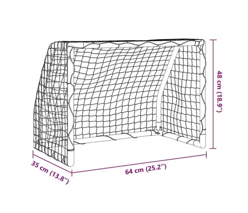 Laste Jalgpalliväravad Koos Palliga, 2 Tk, Valge, 64X35X48 Cm