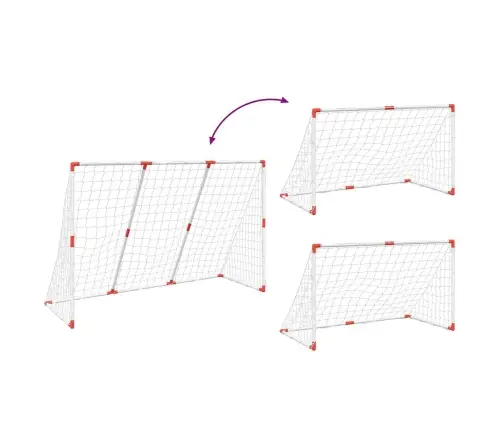 Bērnu Futbola Vārti, Ar Bumbām, Balti, 184X64X124 Cm Vidaxl