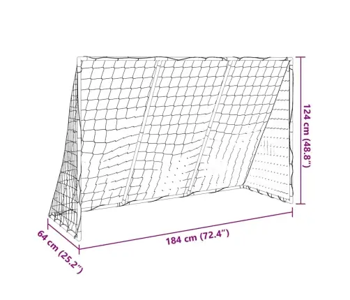 Bērnu Futbola Vārti, Ar Bumbām, Balti, 184X64X124 Cm Vidaxl