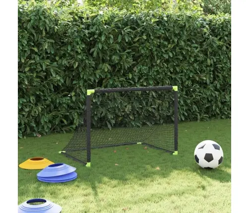 Vaikiški Futbolo Vartai, Juodi, 90X64X64cm Sulankstomi