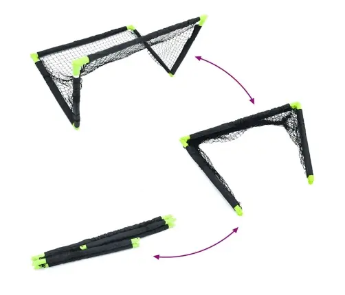 Vaikiški Futbolo Vartai, Juodi, 90X64X64cm Sulankstomi