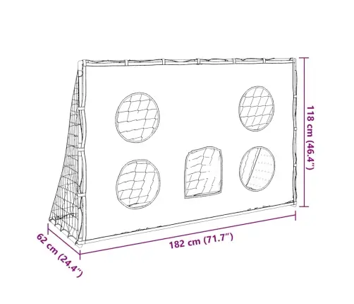Vaikiški Futbolo Vartai Su Taikiniu Ir Kamuoliu, 182X62X118Cm