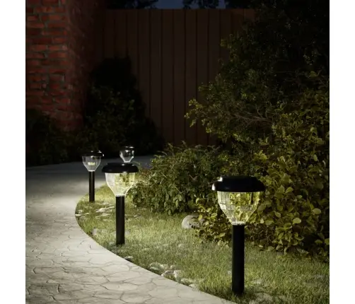 Päikesetoitel Valgustid Maavaiadega 4 Tk, Soe Valge & Rgb