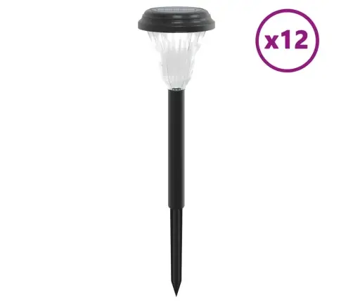 Solārās Ceļa Lampas Ar Mietiņiem, 12 Gab., Balta Vidaxl