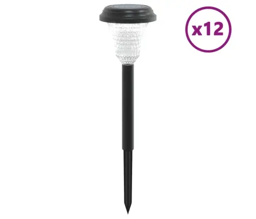 Solārās Ceļa Lampas Ar Mietiņiem, 12 Gab., Balta Vidaxl