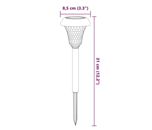 Solārās Ceļa Lampas Ar Mietiņiem, 12 Gab., Balta Vidaxl