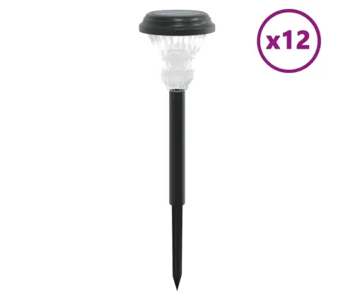 Solar Pathway Šviestuvai Su Smaigaliais, 12Vnt., Baltos Spalvos