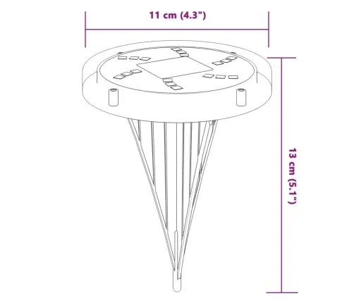 Solārās Zemes Gaismas Ar Zemes Tapām, Āra 4 Gab., Silti Baltas Vidaxl