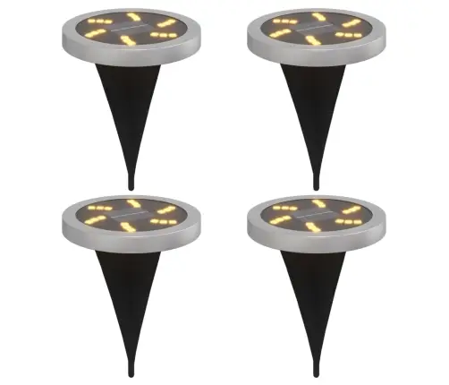 Päikesetoitel Valgustid Maapinnale, Maavaiadega 4 Tk, Soe Valge