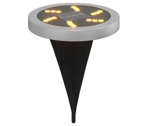 Saulės Lauko Šviestuvai Su Smaigaliais, 12Vnt., Šiltai Balta