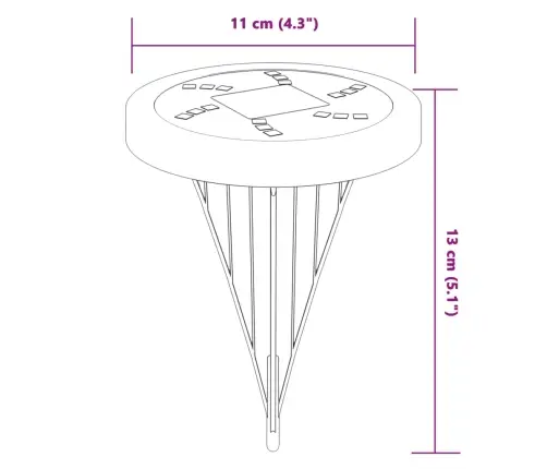 Saulės Lauko Šviestuvai Su Smaigaliais, 12Vnt., Šiltai Balta
