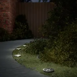 Saulės Lauko Šviestuvai Su Smaigaliais, 12Vnt., Šiltai Balta