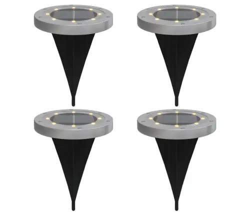 Solārās Zemes Gaismas Ar Zemes Tapām, Āra 4 Gab., Silti Baltas Vidaxl