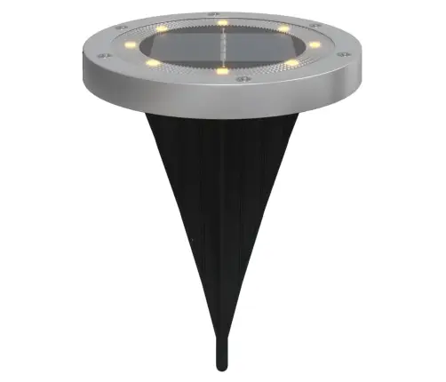 Lauko Saulės Šviestuvai Su Smaigaliais, 12Vnt., Šiltai Balta