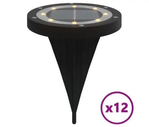 Solārās Zemes Gaismas Ar Zemes Tapām, Āra 12 Gab., Silti Baltas Vidaxl