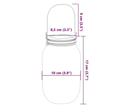 Päikesetoitel Klaasist Välivalgustid, 12 Tk, Soe Valge
