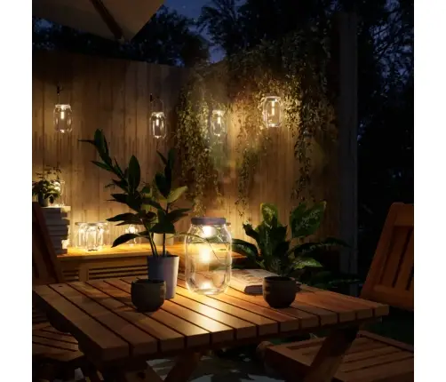 Päikesetoitel Klaasist Välivalgustid, 12 Tk, Soe Valge