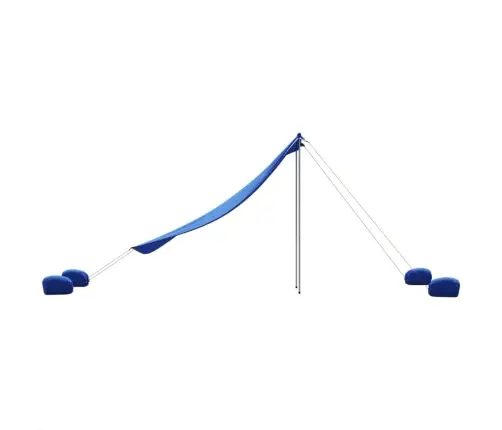 Pludmales Nojume Ar Smilšu Enkuriem, Zila, 214X236 Cm Vidaxl