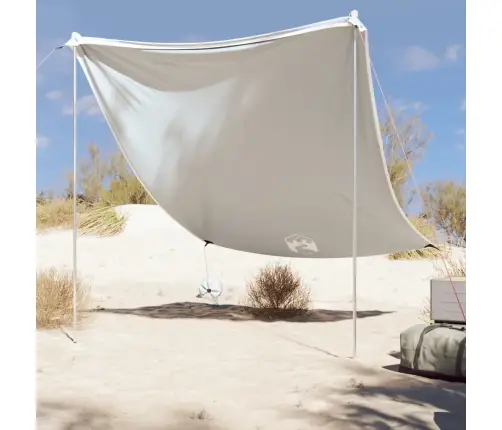 Pludmales Nojume Ar Smilšu Enkuriem, Pelēka, 214X236 Cm Vidaxl