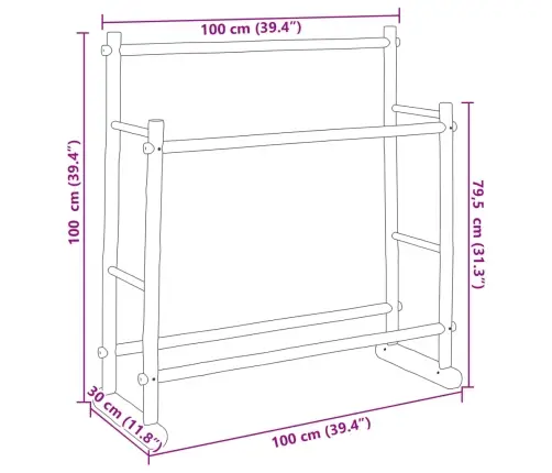 Drēbju Pakaramais, 100X30X100 Cm, Bambuss Vidaxl