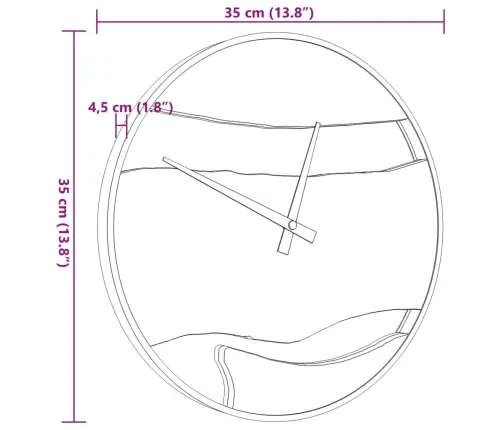 Sienas Pulkstenis, Brūns, Ø35 Cm, Dzelzs Un Olīvkoks Vidaxl