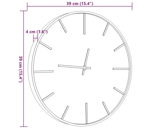 Sienas Pulkstenis, Brūns, Ø39 Cm, Dzelzs Un Inženierijas Koks Vidaxl