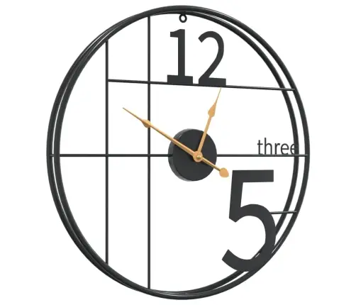 Sienas Pulkstenis, Melns, Ø50 Cm, Dzelzs Vidaxl